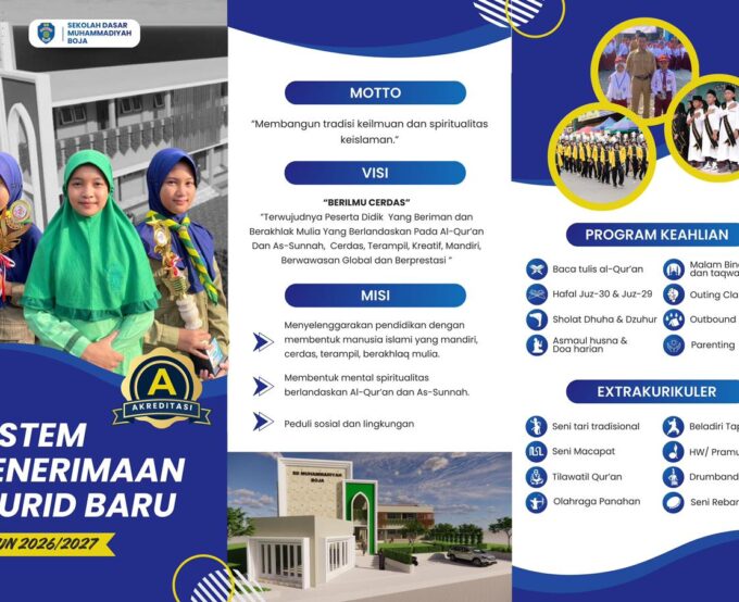 PENERIMAAN MURID BARU SD MUHAMMADIYAH BOJA TAHUN PELAJARAN 2026/2027